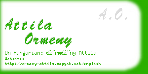 attila ormeny business card